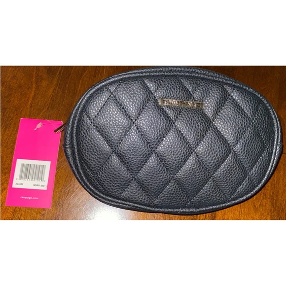 Rampage Waist Pack Fanny Pack Black Faux Leather $68 New W Tags - Picture 7 of 7